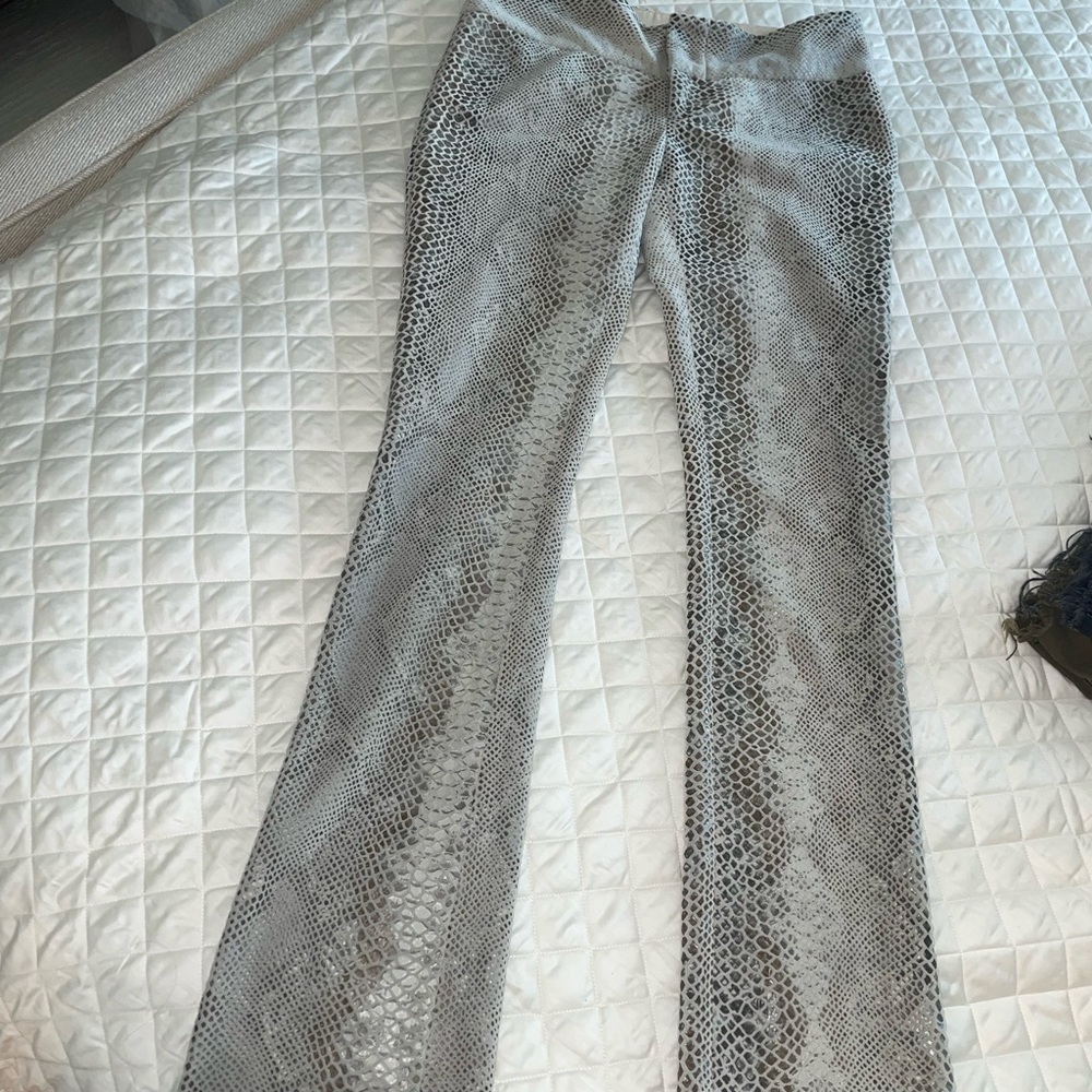 Alice and Olivia Snakeprint Suede Pants